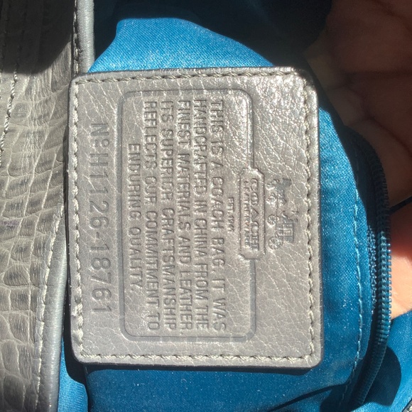 Coach Grey Reptile Pattern Section Handbag - Picture 4 of 4